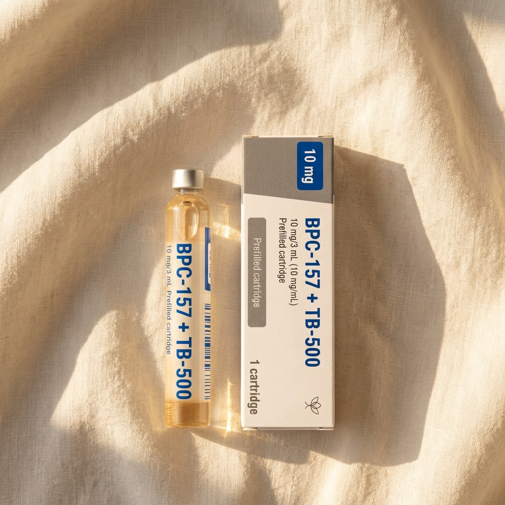 Recovery peptide cartridge in a white presentation box